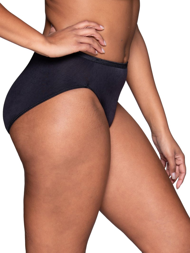Vanity Fair Women's Illumination Hi Cut Panty 13108, Black Multi, 8 - Image 3